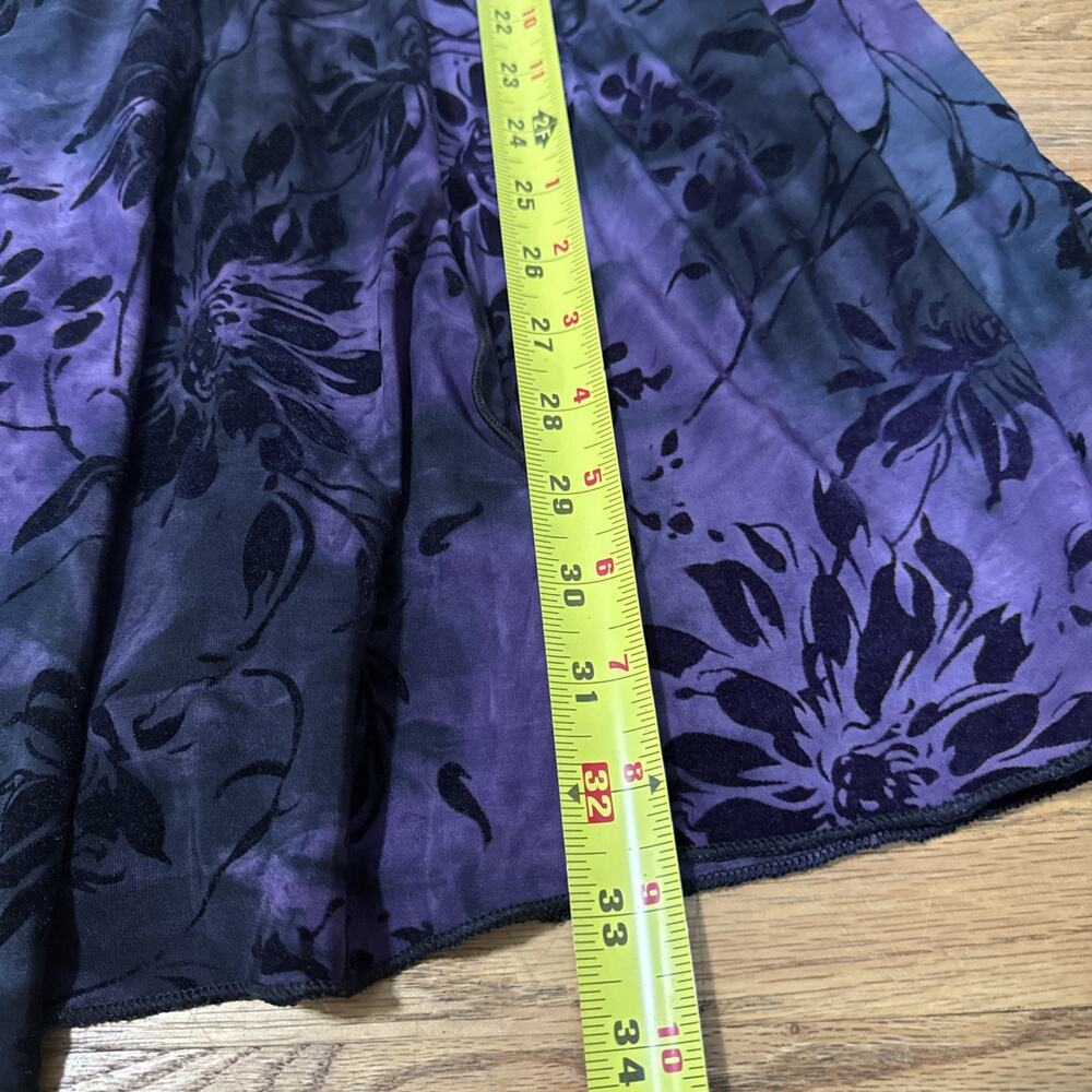 Vintage 90s Witchy Velvet Burnout Dress Jo Sami Size M Purple Goth Floral Vamp - Picture 6 of 7